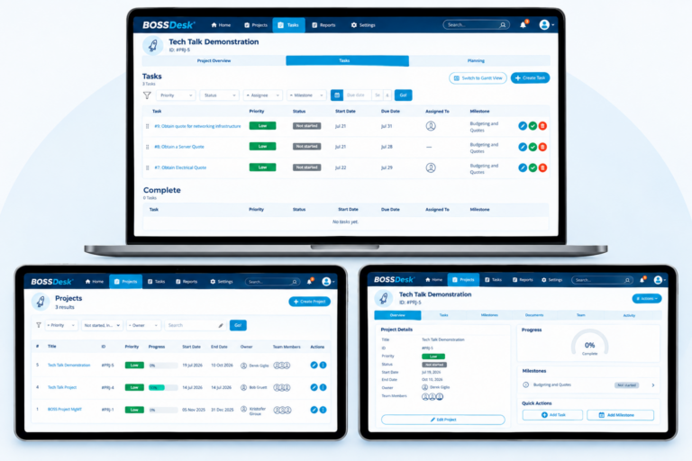 BOSS Solutions launches integrated project management platform within BOSSDesk